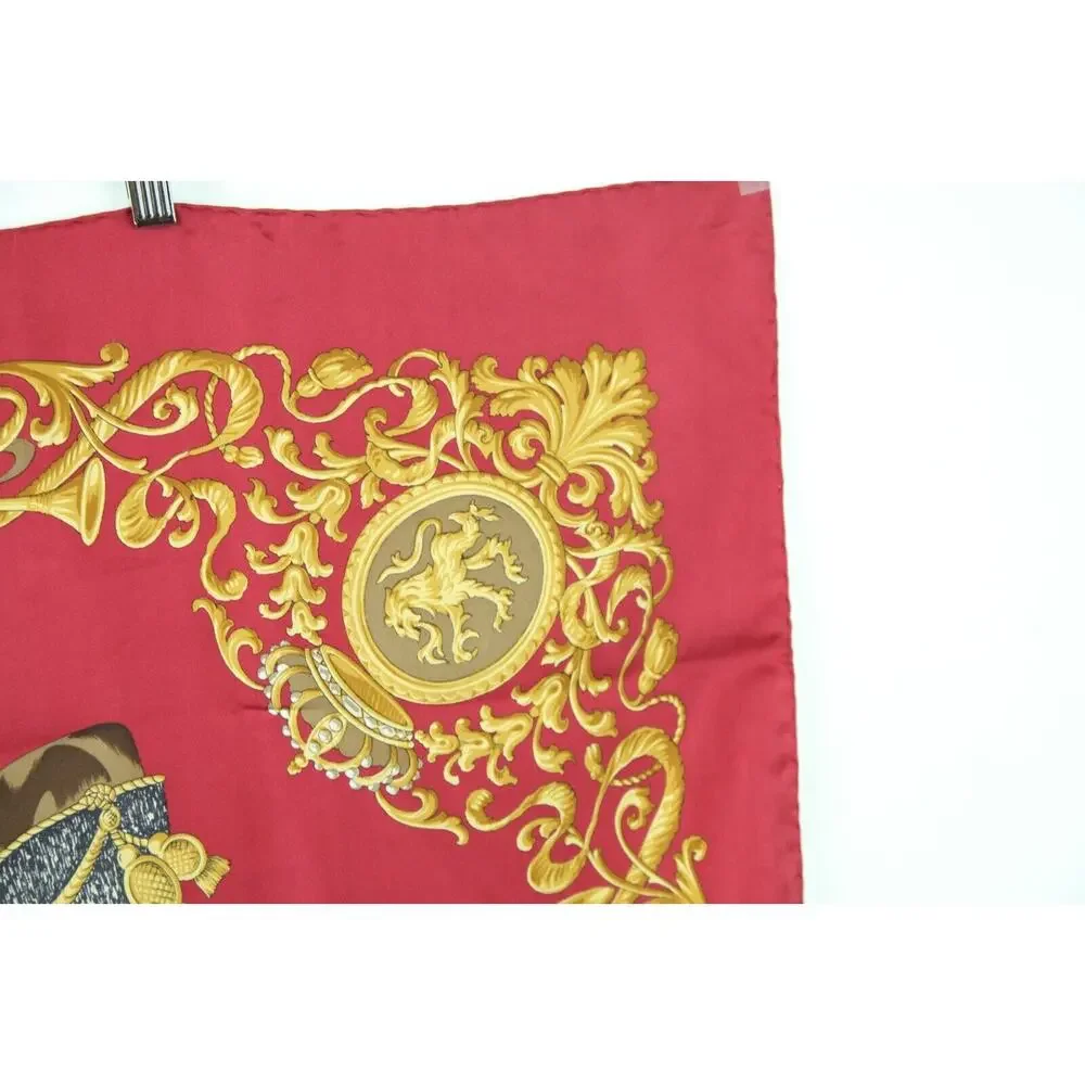 Belvedere Silk Scarf Baroque Scroll‎ Drums Crest Old Money 34